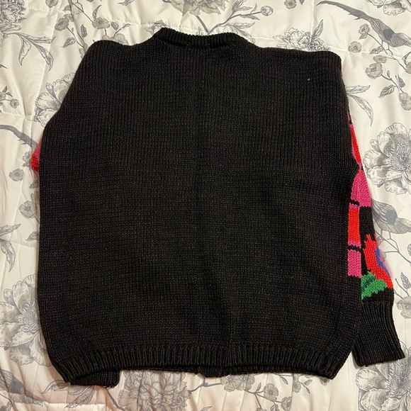 Vintage 80’s Hand Knit Gallagher Pink Floral Size L - Picture 6 of 9
